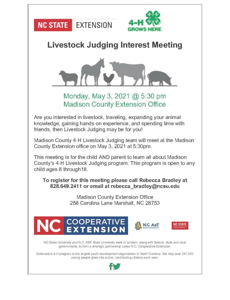 Livestock Judging Interest Meeting flyer image