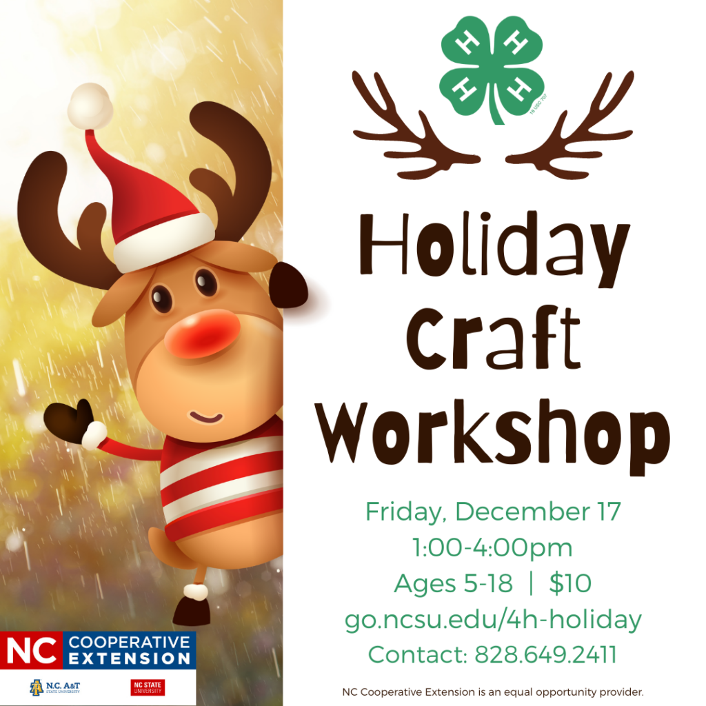 reindeer holiday craft flyer