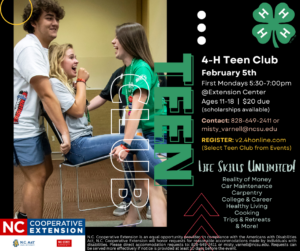 4-H Teen Club: Info & Image of two teens carrying a friend in chair