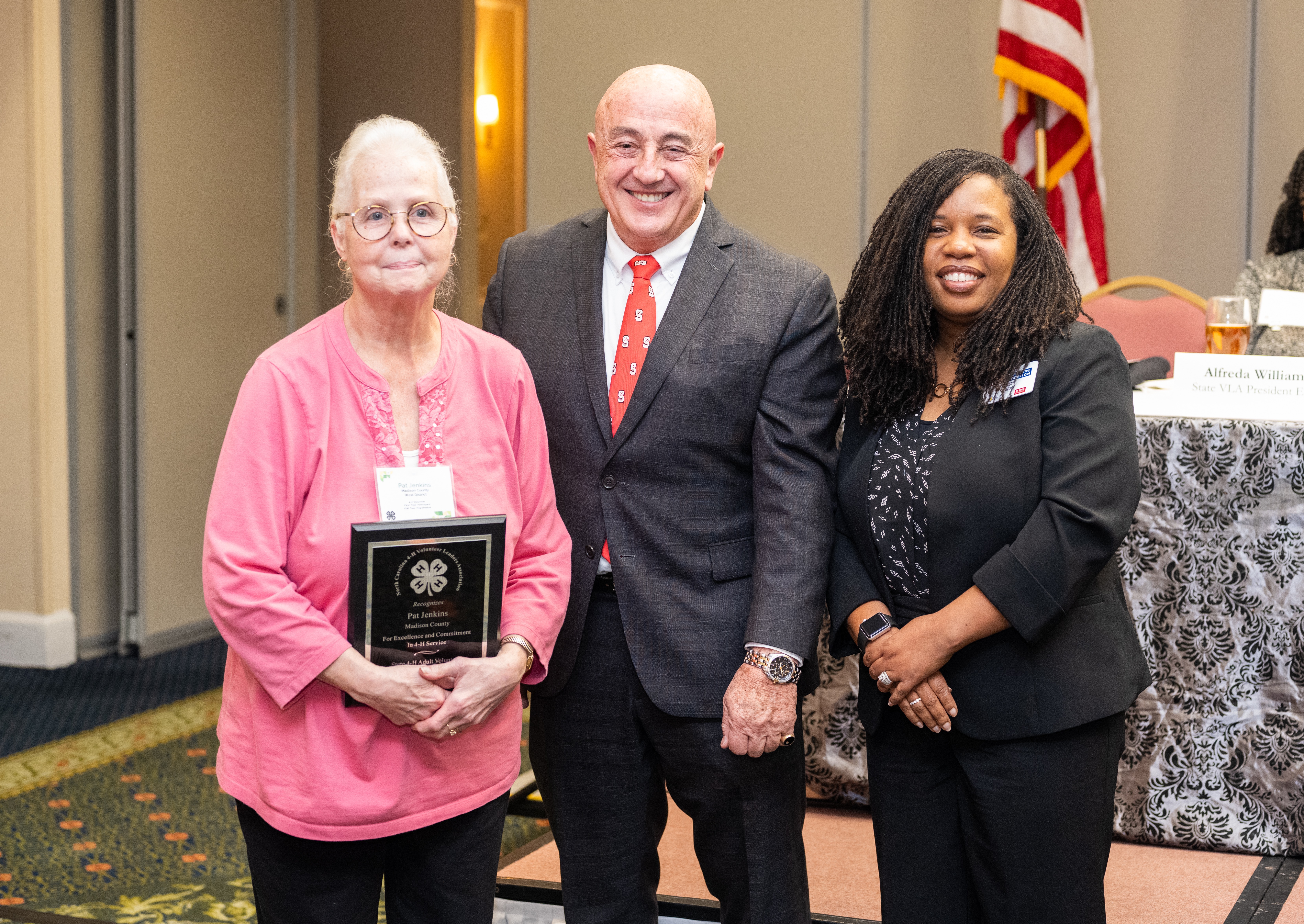 Pat receiving award with Drs. Bonanno & Terry