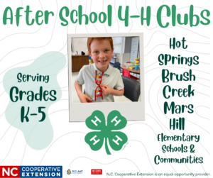 After school 4-H club flyer with picture