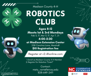 Robotics club meeting time and robots